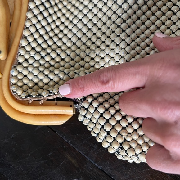 Vintage Whiting and Davis Co. Mesh Top Handle Bag 1930’s Art Deco Antique Purse - Picture 8 of 10